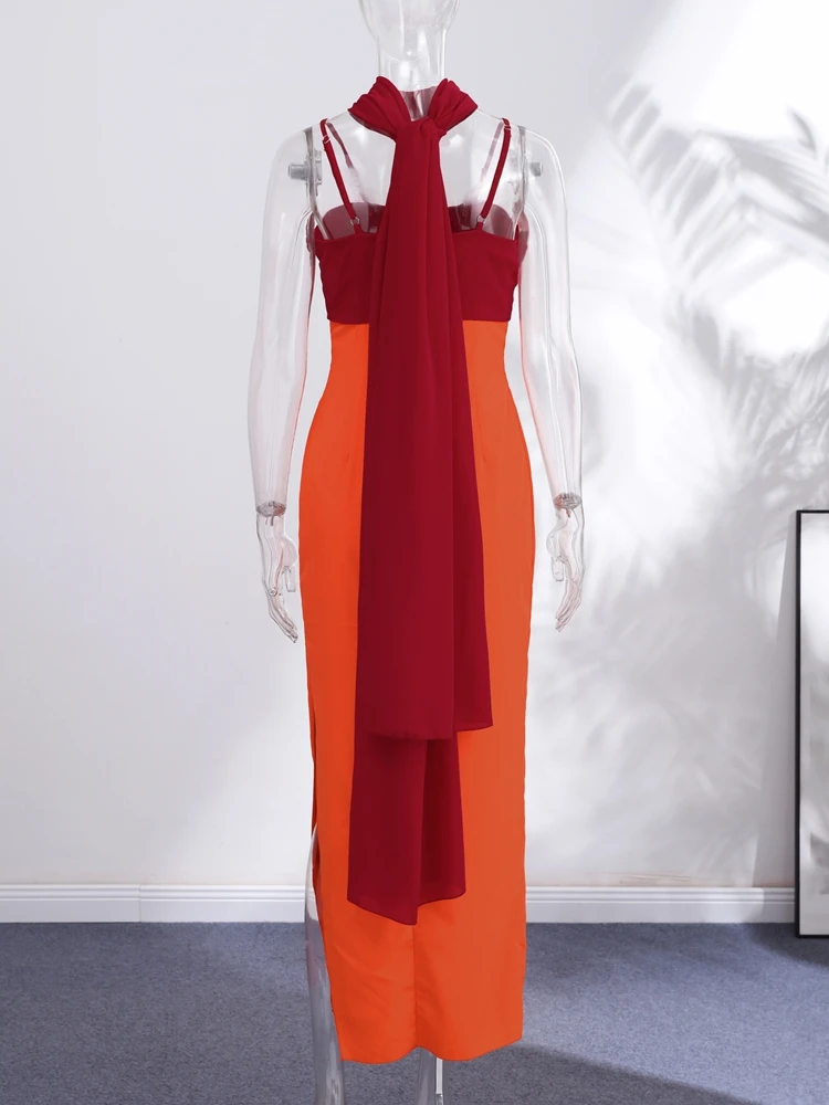 Women's Dress Irregular One-Shoulder Waist Cinching Layered Chiffon Solid Long Dresses Elegant Summer New Daily Wear Ladies Robe