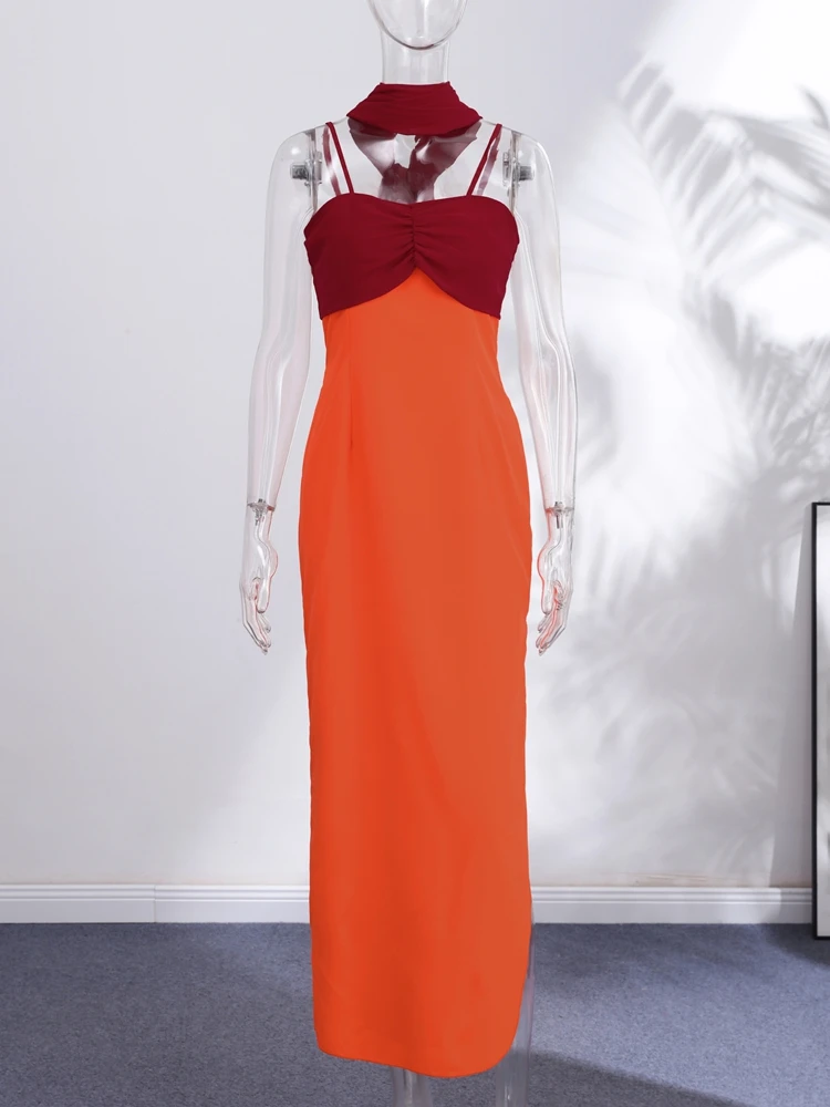 Women's Dress Irregular One-Shoulder Waist Cinching Layered Chiffon Solid Long Dresses Elegant Summer New Daily Wear Ladies Robe