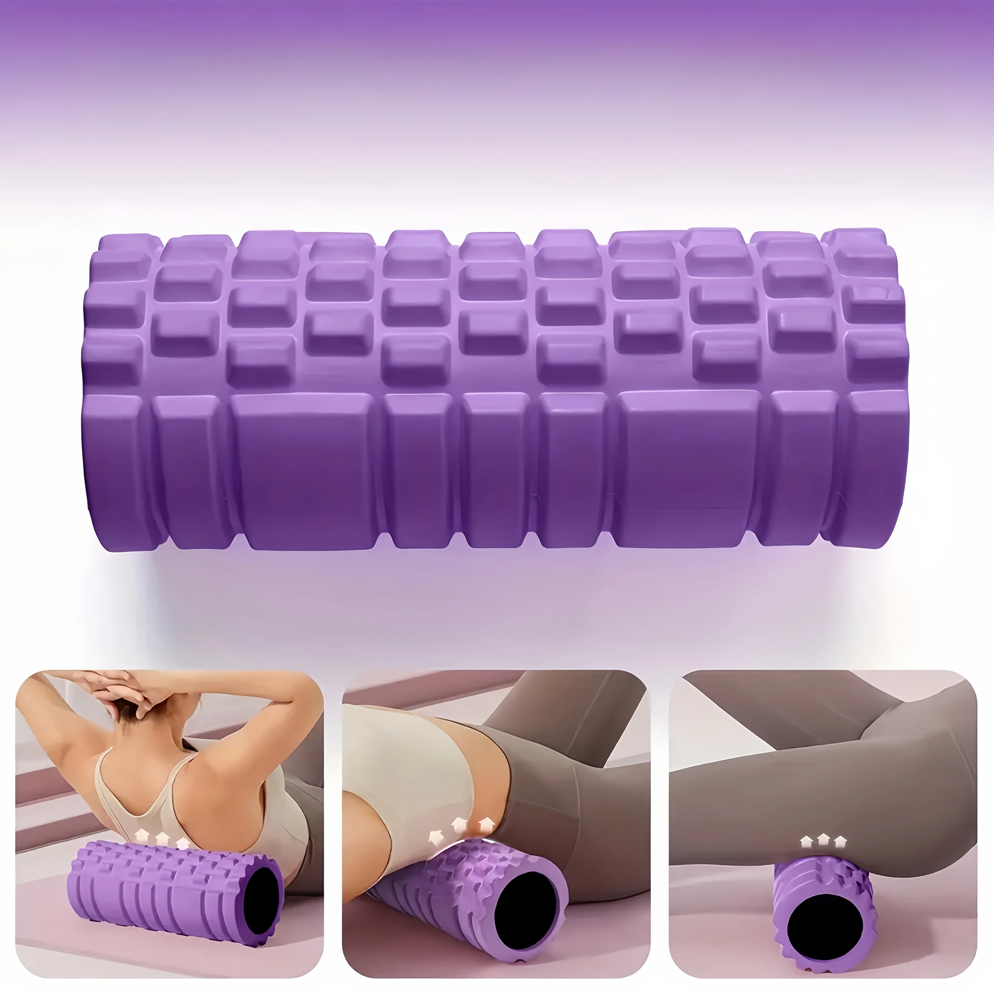Foam Roller Yoga Column Fitness Yoga EVA Foam Roller Yoga Stick Deep Tissue Massage Roller, Suitable for Back/Waist/Leg Muscle