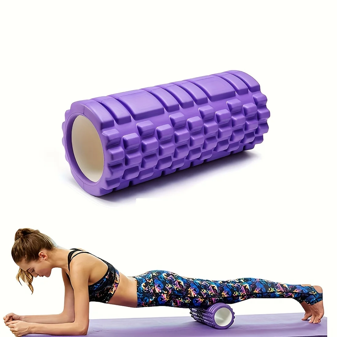 Foam Roller Yoga Column Fitness Yoga EVA Foam Roller Yoga Stick Deep Tissue Massage Roller, Suitable for Back/Waist/Leg Muscle