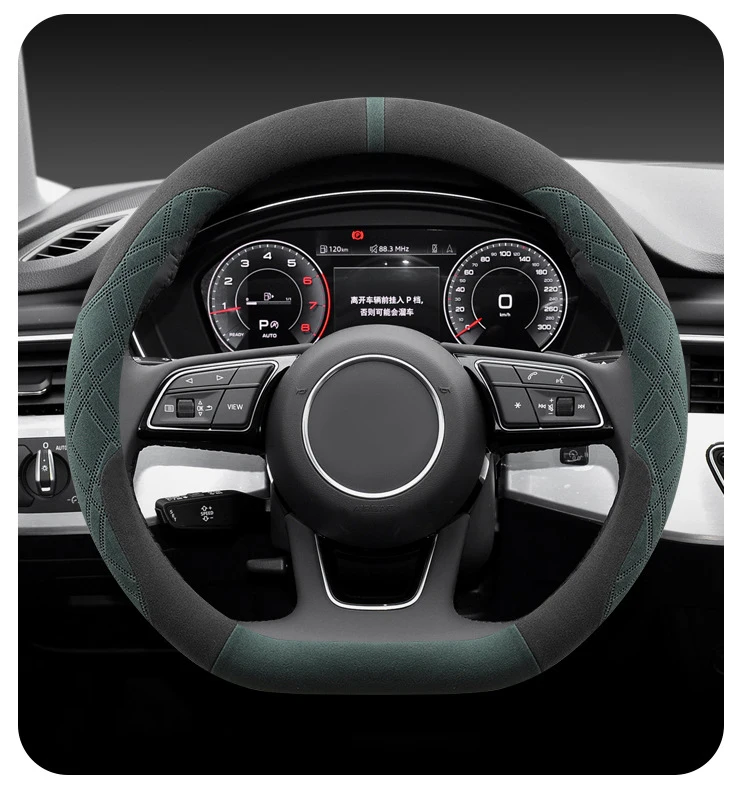 Car Anti-Slip Suede Steering Wheel Cover for BYD Atto 3 Yuan Plus Steering Wheel Cover Protective Cover Type D