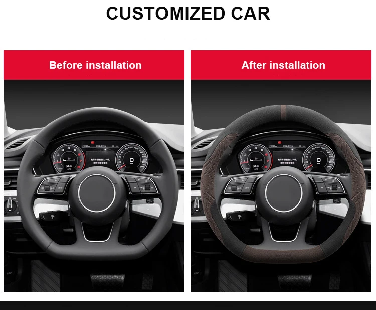 Car Anti-Slip Suede Steering Wheel Cover for BYD Atto 3 Yuan Plus Steering Wheel Cover Protective Cover Type D