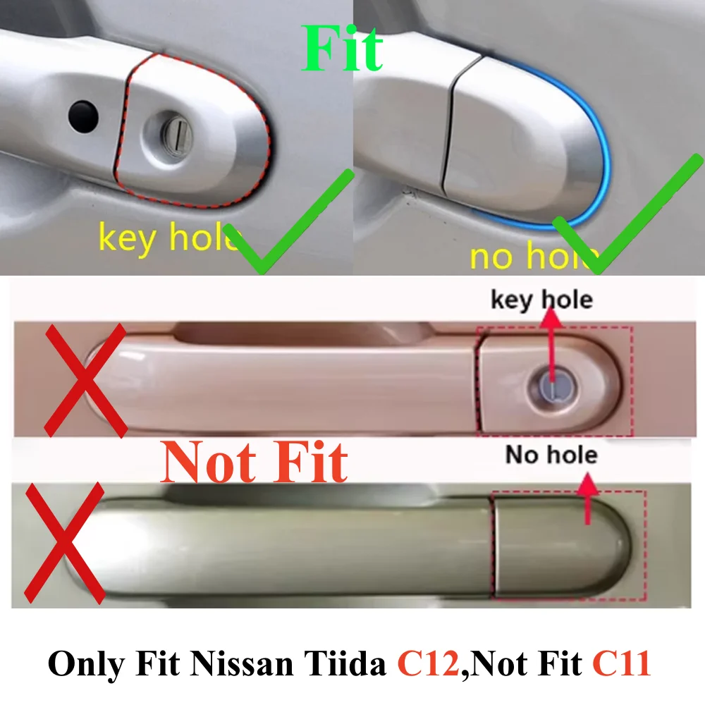 Left Right Outer Handle Lock Cap Door Latch Cover With Key Hole For Nissan March IV Micra K13 JUKE F15 Cube Z12 Tiida C12