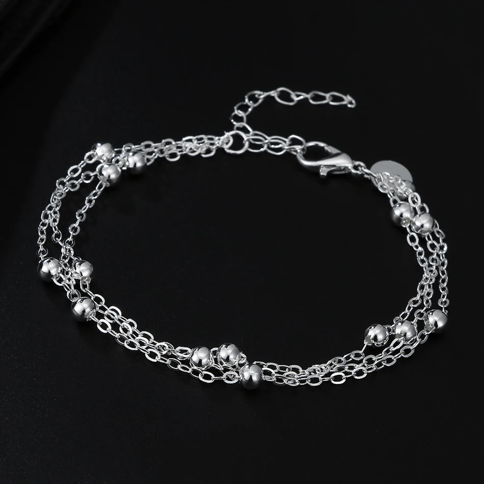 925 Sterling silver Tassel beads Bracelets necklaces for women fashion party wedding accessories jewelry sets gifts