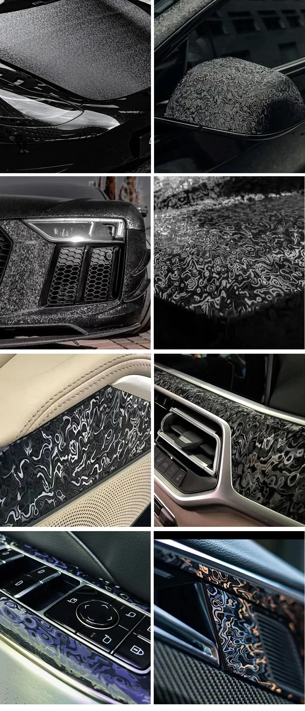 Ghost Black Carbon Fiber Wrap Film Forge Cosmic Sticker for Motorcycle Modified Car Body Interior Tuning Decor Car Accessories