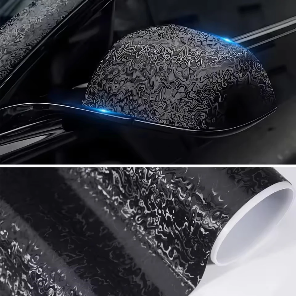 Ghost Black Carbon Fiber Wrap Film Forge Cosmic Sticker for Motorcycle Modified Car Body Interior Tuning Decor Car Accessories
