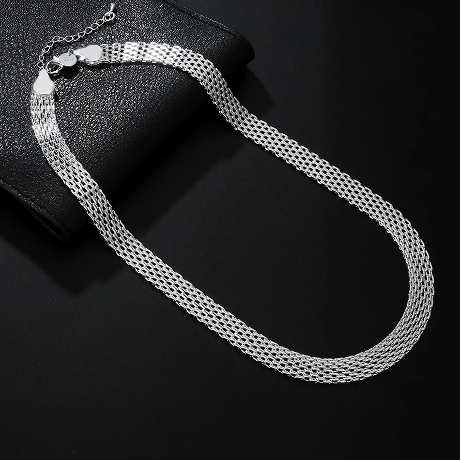 Hot 925 Sterling Silver Creativity Net chain Bracelets necklaces for women fashion designer party wedding jewelry sets gift