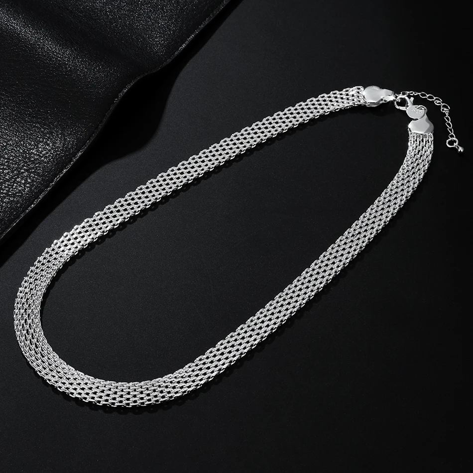 Hot 925 Sterling Silver Creativity Net chain Bracelets necklaces for women fashion designer party wedding jewelry sets gift