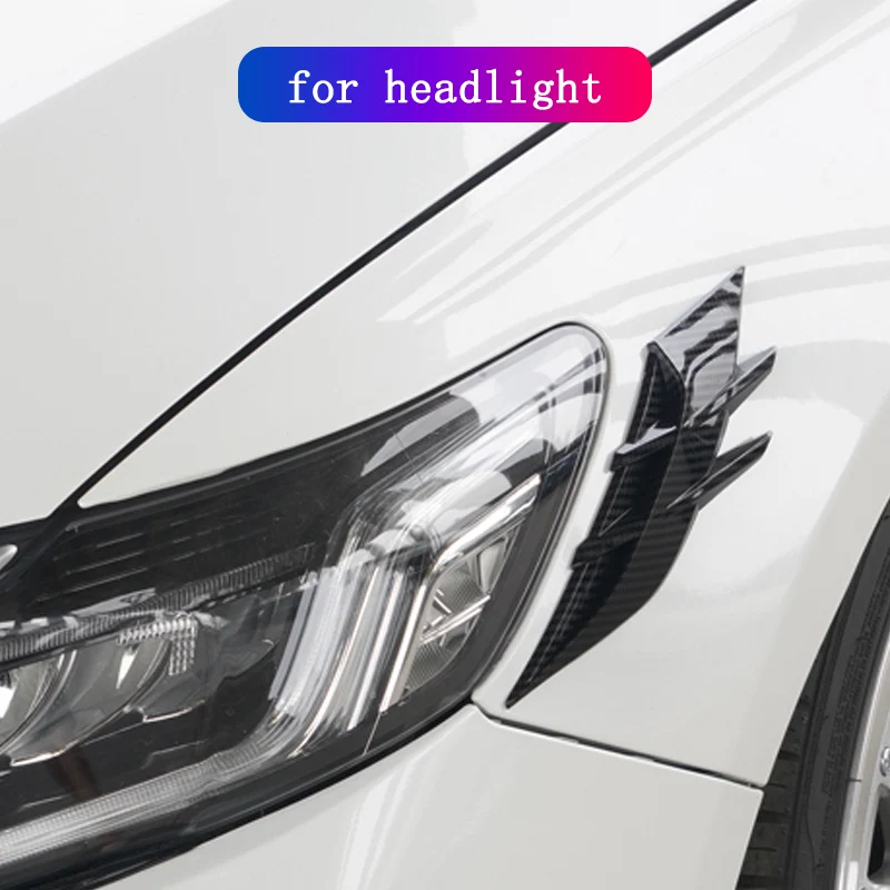 2PCS Auto Headlight Eyebrow Universal Car Lamp Cover Sticker Self-Adhesive Stripe Decal Decoration for Cars Bodys