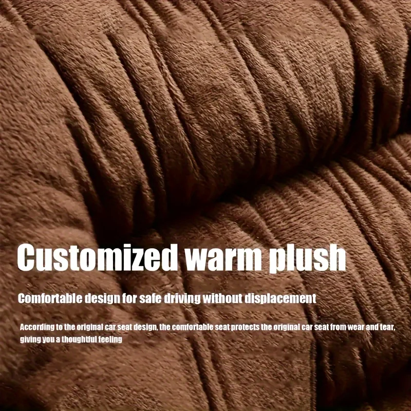 Luxury Plush Car Seat Cushion - 1pc Thick Warm Front Single Seat Cover with Backrest, Universal Fit Easy-Care Comfortable Winter