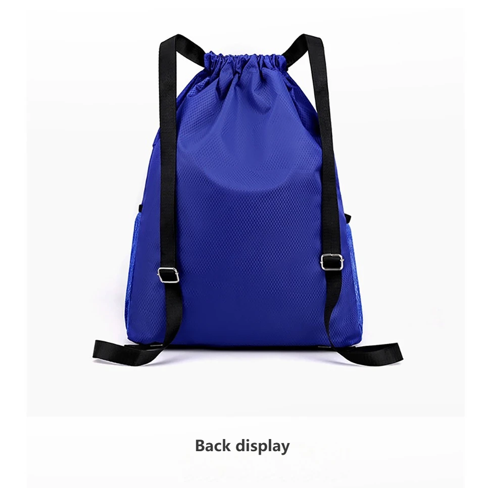 Loogdeel Portable Gym Football Drawstring Bag Quick Drying Large Capacity Oxford Cloth Backpack Solid Color Adjustable Straps