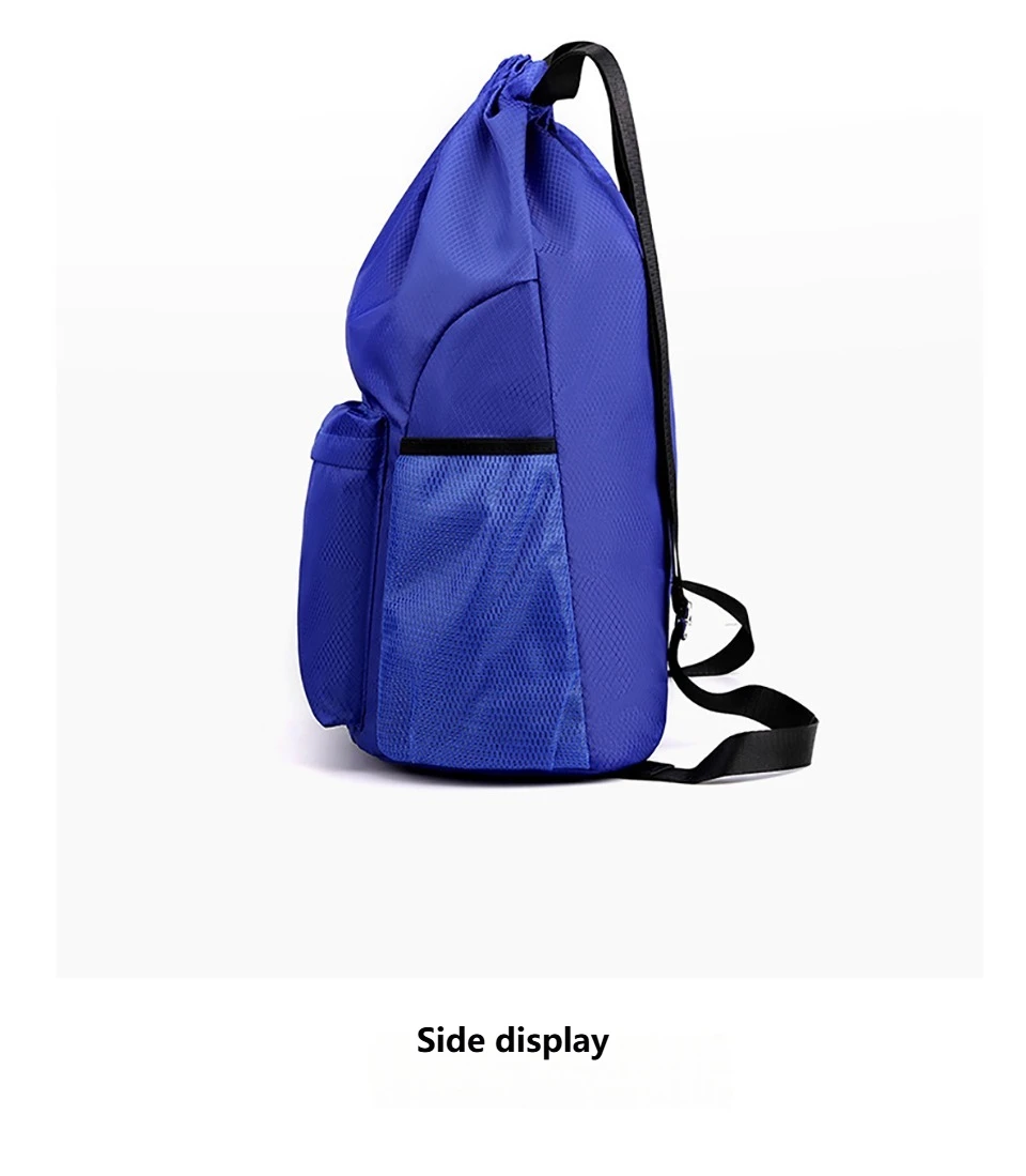 Loogdeel Portable Gym Football Drawstring Bag Quick Drying Large Capacity Oxford Cloth Backpack Solid Color Adjustable Straps