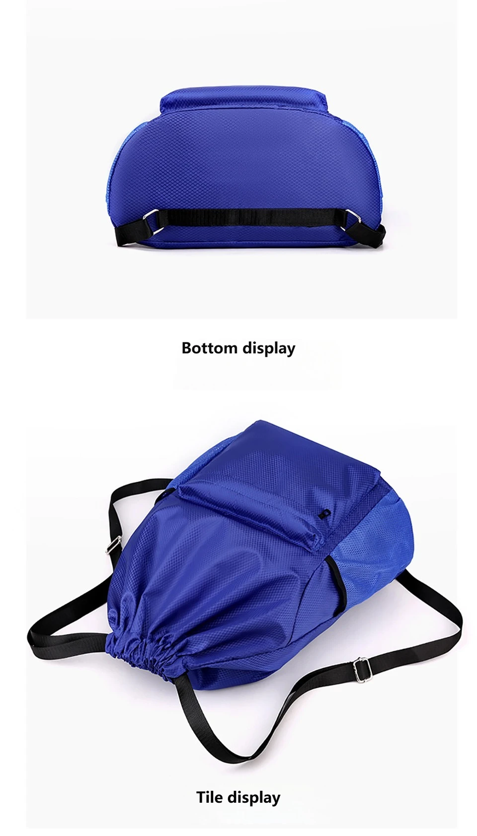 Loogdeel Portable Gym Football Drawstring Bag Quick Drying Large Capacity Oxford Cloth Backpack Solid Color Adjustable Straps