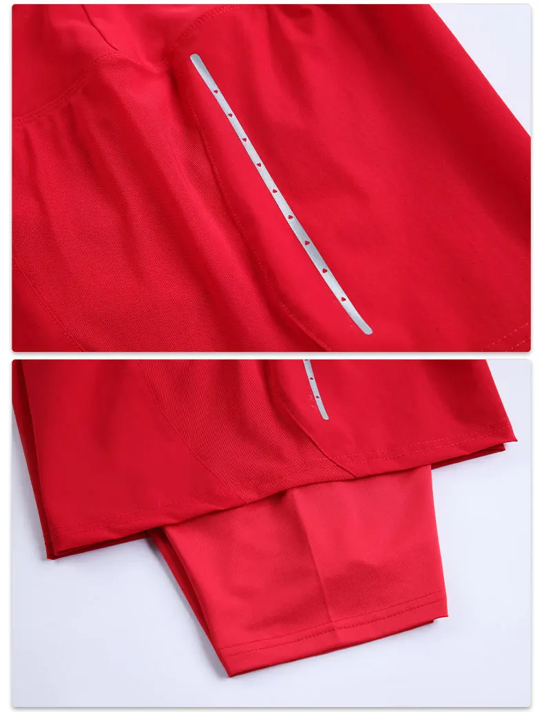 High Waist Women's Shorts Workout Sport Woman Fitness Yoga Clothes 2 in 1 Short Femme Court Womens Clothing Tights Gym Womans