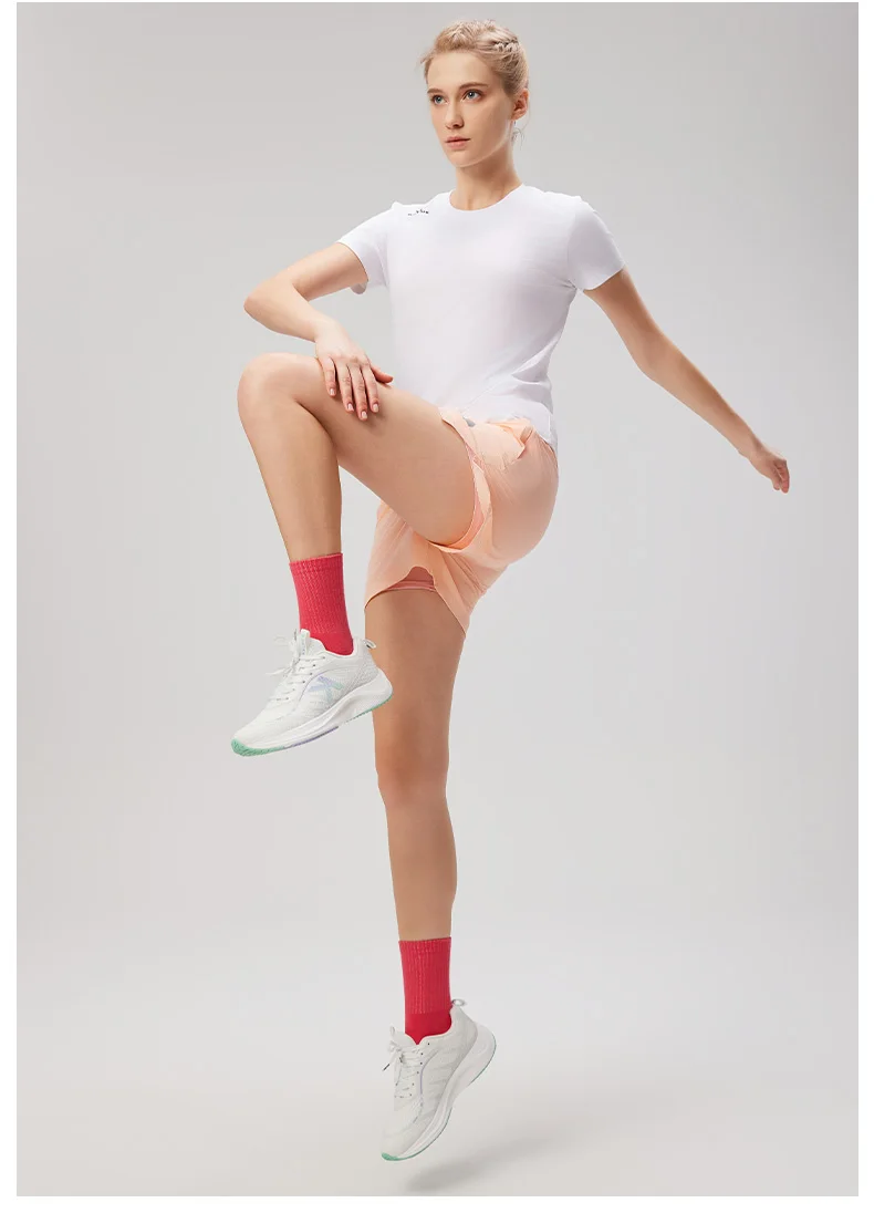Kelme Women's Fake Two-piece Sports Shorts Anti-exposure Marathon Breathable Shorts Training Fitness Quick-drying Pants