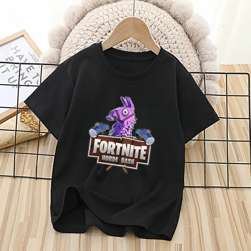 Fortnites Kids T-shirts Anime Printed Figures Fortress Night Tees Game Short Sleeves Summer Tops Boys Girl Children Clothes Gift