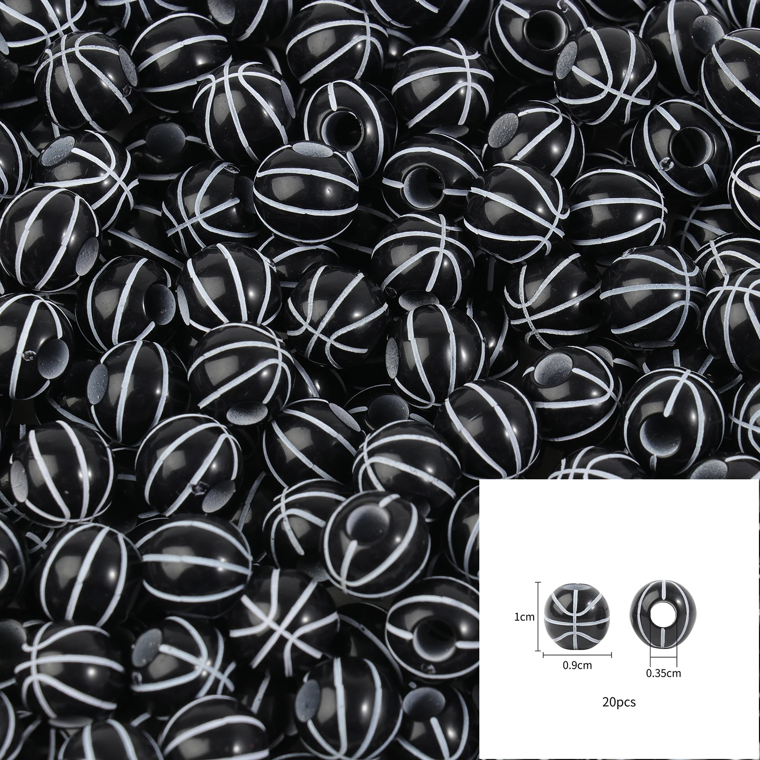 20/50Pcs Sport Basketball Baseball Tennis Beads Spacer Acrylic Beads For Making Bracelet Necklace DIY Craft Jewelry Supplies