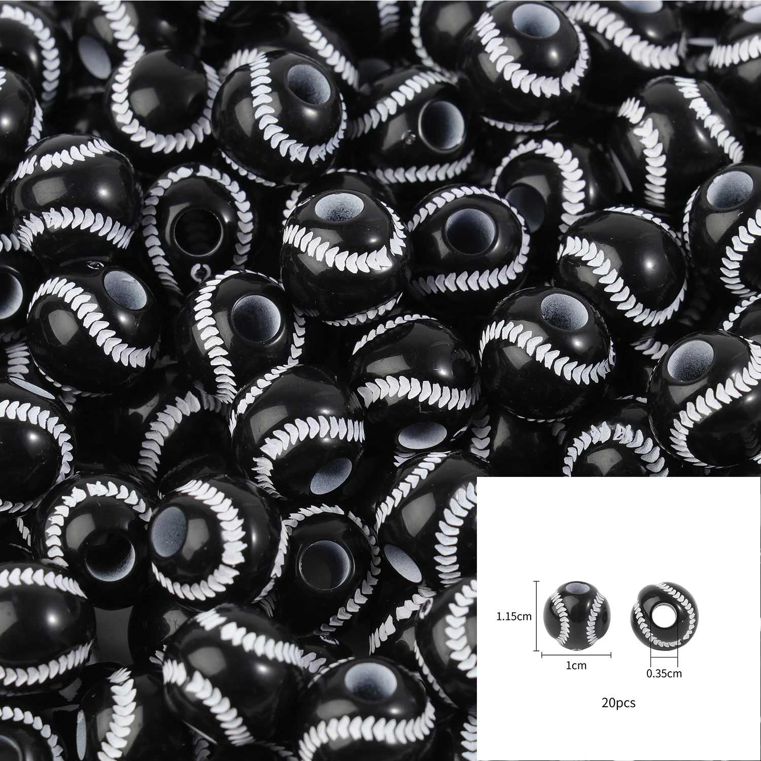 20/50Pcs Sport Basketball Baseball Tennis Beads Spacer Acrylic Beads For Making Bracelet Necklace DIY Craft Jewelry Supplies