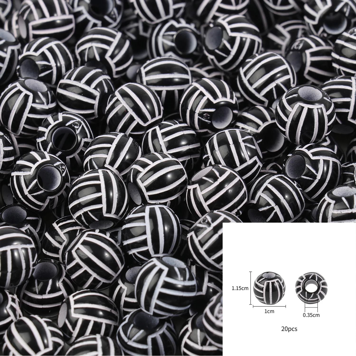 20/50Pcs Sport Basketball Baseball Tennis Beads Spacer Acrylic Beads For Making Bracelet Necklace DIY Craft Jewelry Supplies