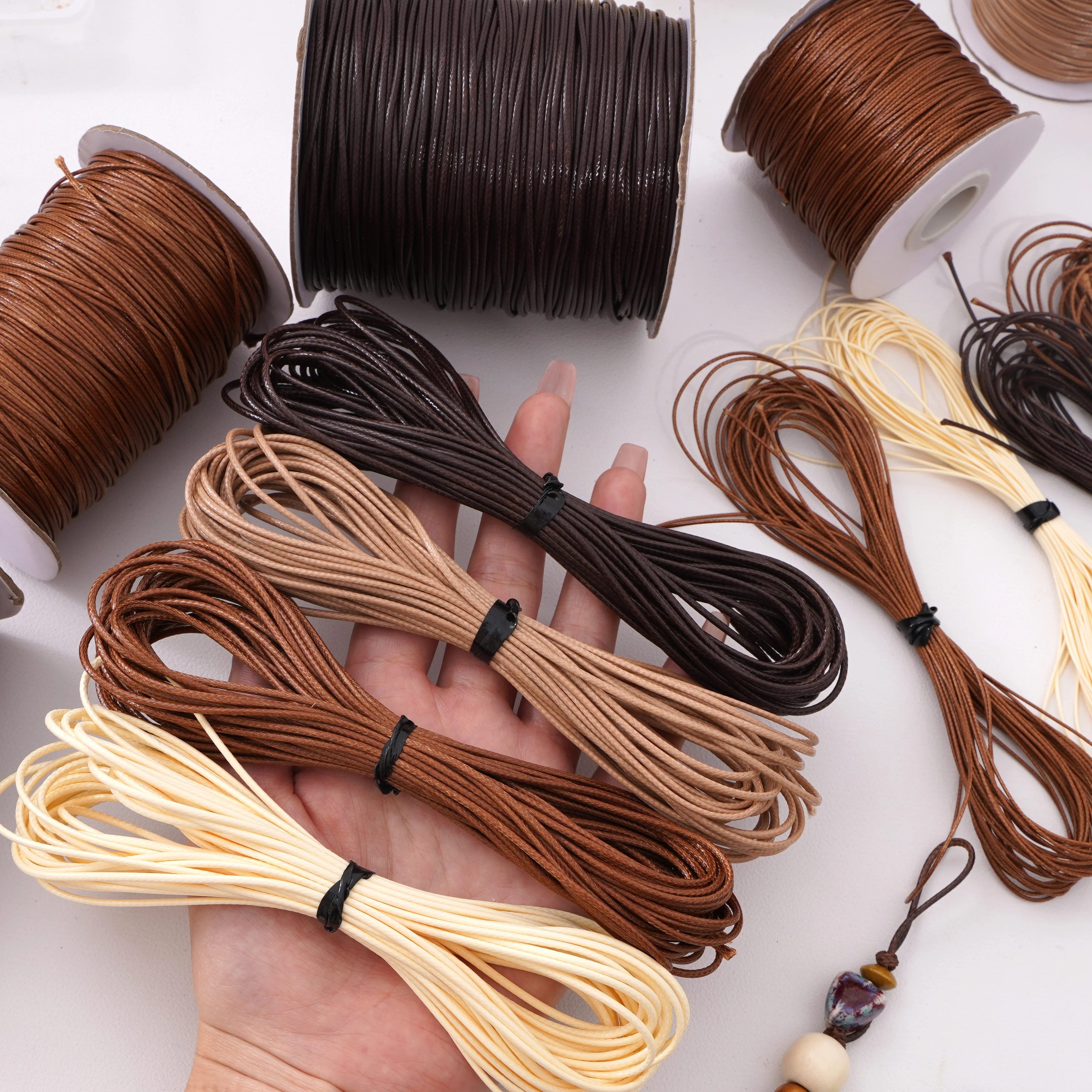 10m/lot Wax Cotton Cord Wax Thread Cord String Strap Necklace Rope Bead For Jewelry Making DIY Bracelet Necklace Accessories