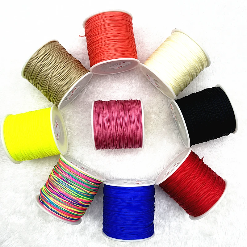 NEW 0.4/0.8/1.0/1.5mm Nylon Cord Thread Chinese Knot Macrame Cord Bracelet Braided String DIY Tassels Beading Shamballa Thread