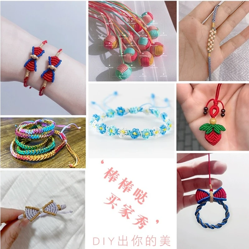 NEW 0.4/0.8/1.0/1.5mm Nylon Cord Thread Chinese Knot Macrame Cord Bracelet Braided String DIY Tassels Beading Shamballa Thread