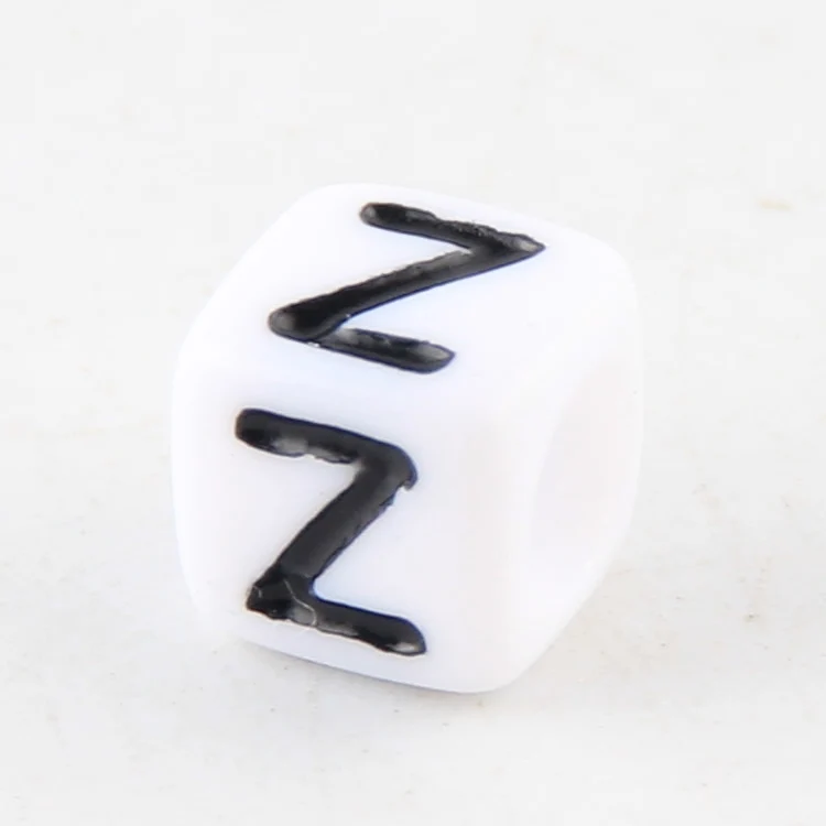 100-500pcs Square White and Black Mixed Letter Acrylic Beads Cube Loose Spacer Alphabet Beads For Jewelry Making Diy Accessories