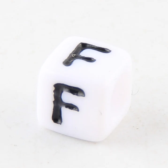 100-500pcs Square White and Black Mixed Letter Acrylic Beads Cube Loose Spacer Alphabet Beads For Jewelry Making Diy Accessories