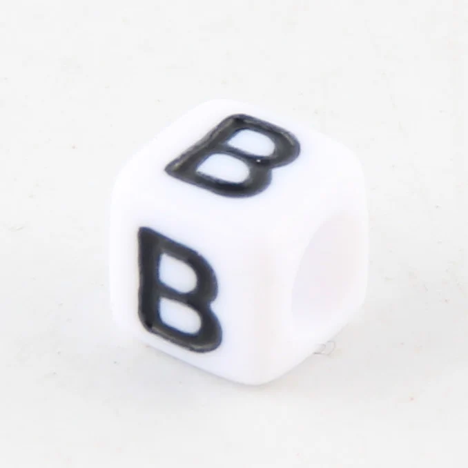 100-500pcs Square White and Black Mixed Letter Acrylic Beads Cube Loose Spacer Alphabet Beads For Jewelry Making Diy Accessories