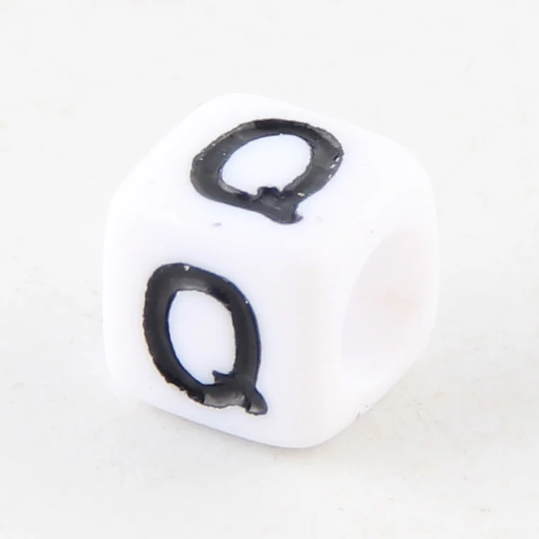 100-500pcs Square White and Black Mixed Letter Acrylic Beads Cube Loose Spacer Alphabet Beads For Jewelry Making Diy Accessories