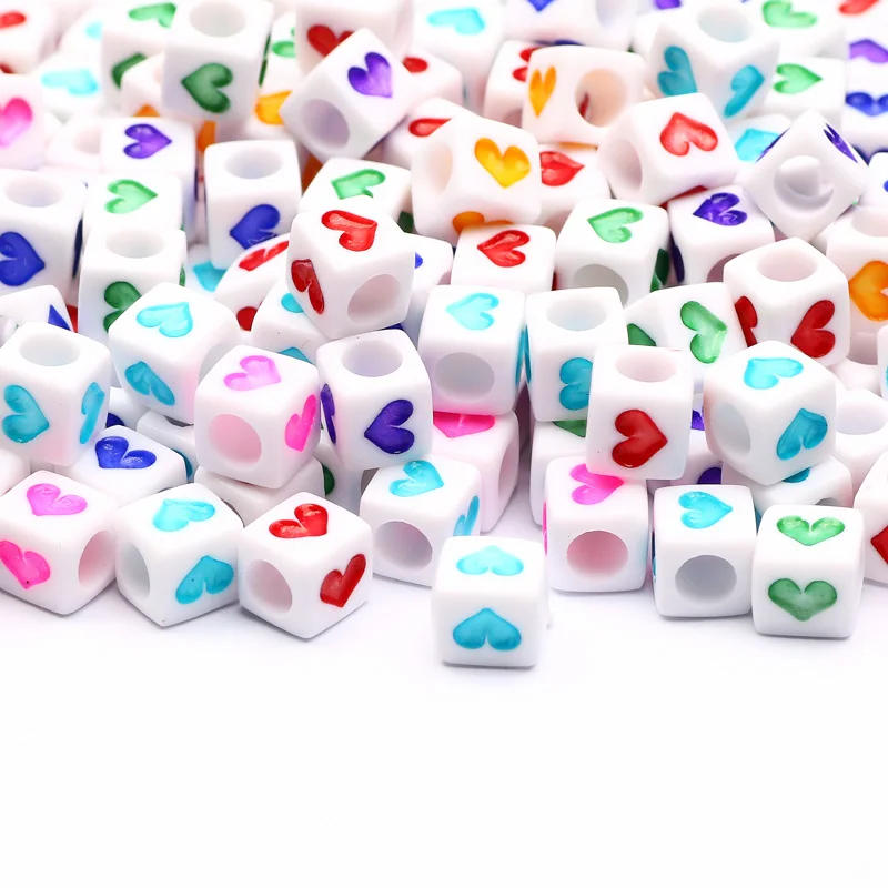100-500pcs Square White and Black Mixed Letter Acrylic Beads Cube Loose Spacer Alphabet Beads For Jewelry Making Diy Accessories