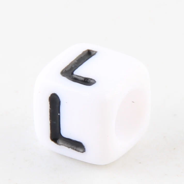 100-500pcs Square White and Black Mixed Letter Acrylic Beads Cube Loose Spacer Alphabet Beads For Jewelry Making Diy Accessories