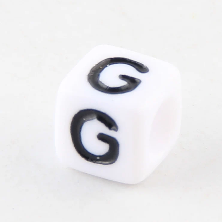 100-500pcs Square White and Black Mixed Letter Acrylic Beads Cube Loose Spacer Alphabet Beads For Jewelry Making Diy Accessories