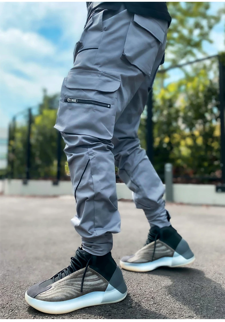 Men's Reflective Cargo Pants 2026 New Hip Hop Casual Joggers Trousers Multi-Pocket Men Sweatpants Streetwear Sports Pant M-3XL