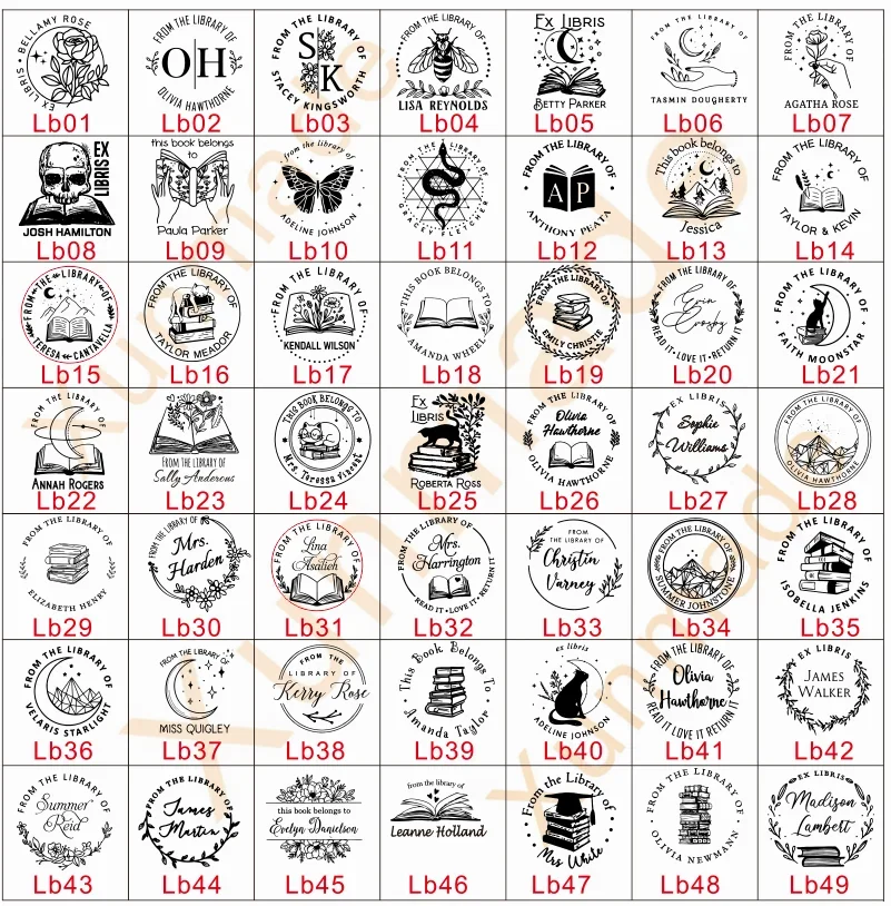 New! From the Library of Square Embosser/Custom Embosser Stamp/Book Embosser/Personalized Book Stamp/Monogram Embosser Stamp