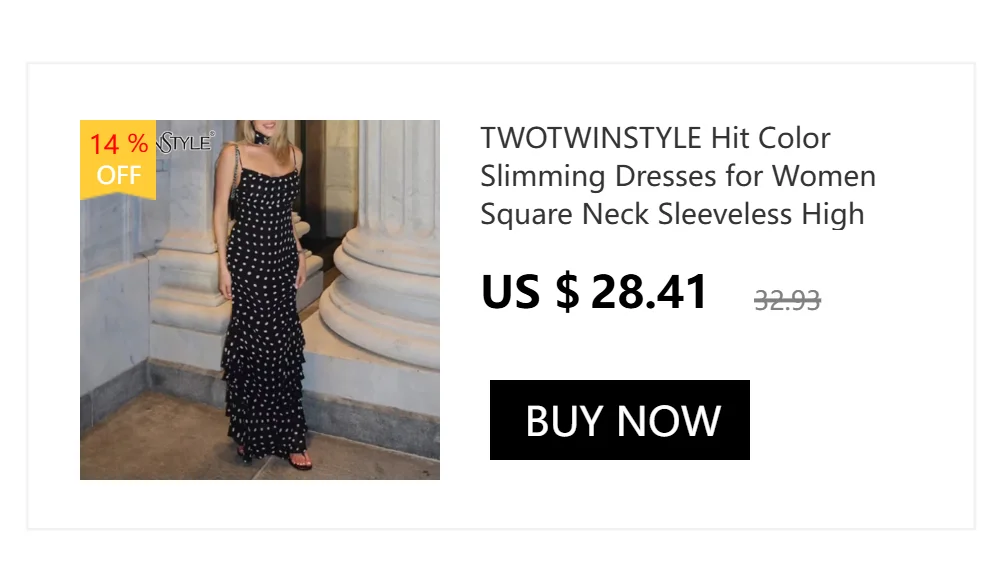 TWOTWINSTYLE Solid Slim Backless Dresses For Women Round Neck Sleeveless High Waist Spliced Feather Irregular Dress Female New