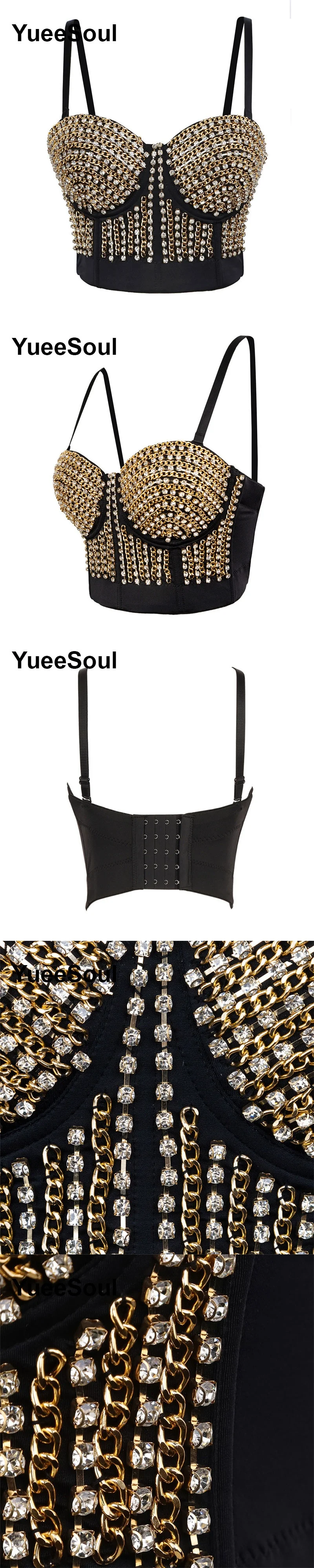 Black Crop Tops 2025 New Y2K Gothic Wedding Party Club High Street Casual Sexy Tank Top Pearl Sequins Corset Top Women Clothing