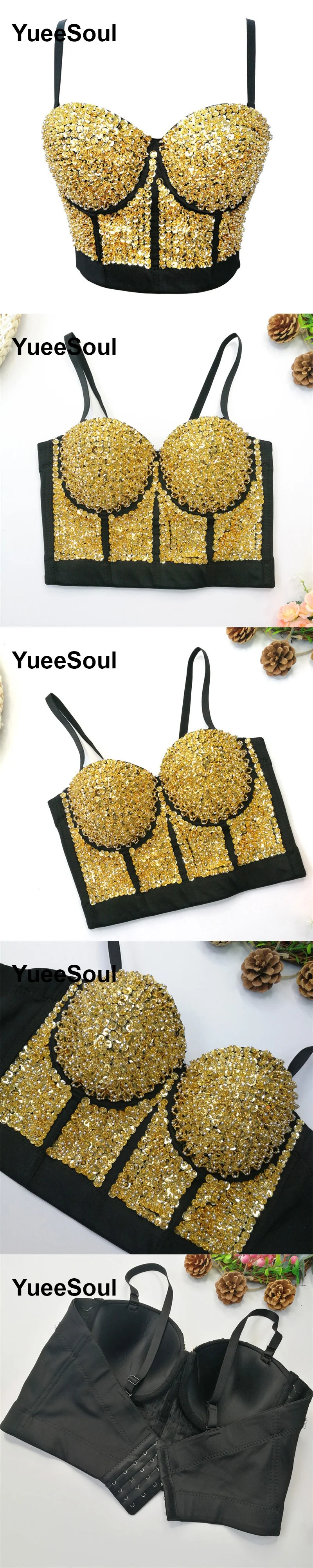 Black Crop Tops 2025 New Y2K Gothic Wedding Party Club High Street Casual Sexy Tank Top Pearl Sequins Corset Top Women Clothing