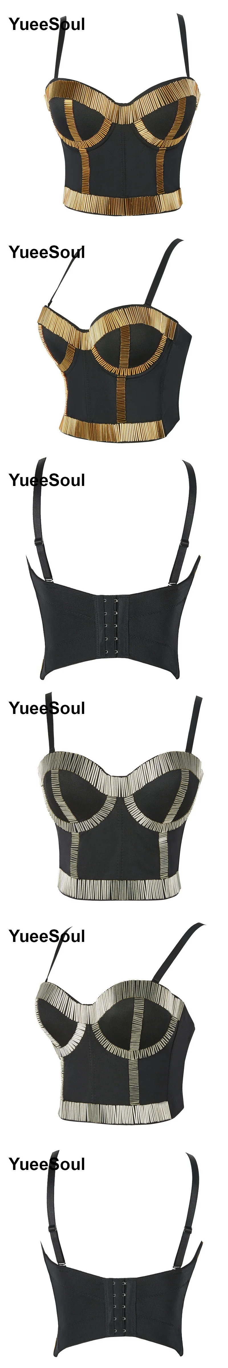 Black Crop Tops 2025 New Y2K Gothic Wedding Party Club High Street Casual Sexy Tank Top Pearl Sequins Corset Top Women Clothing