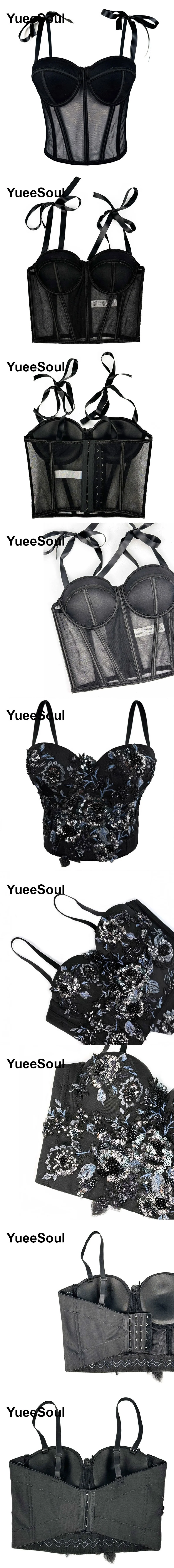 Black Crop Tops 2025 New Y2K Gothic Wedding Party Club High Street Casual Sexy Tank Top Pearl Sequins Corset Top Women Clothing
