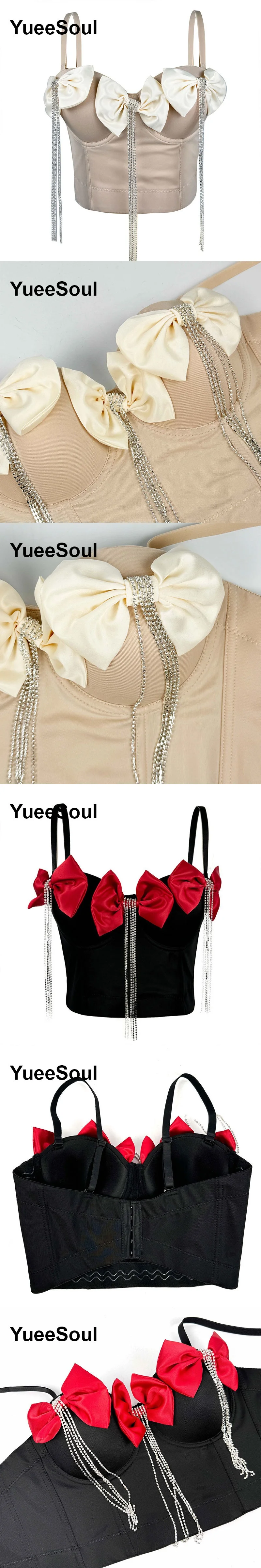 Black Crop Tops 2025 New Y2K Gothic Wedding Party Club High Street Casual Sexy Tank Top Pearl Sequins Corset Top Women Clothing