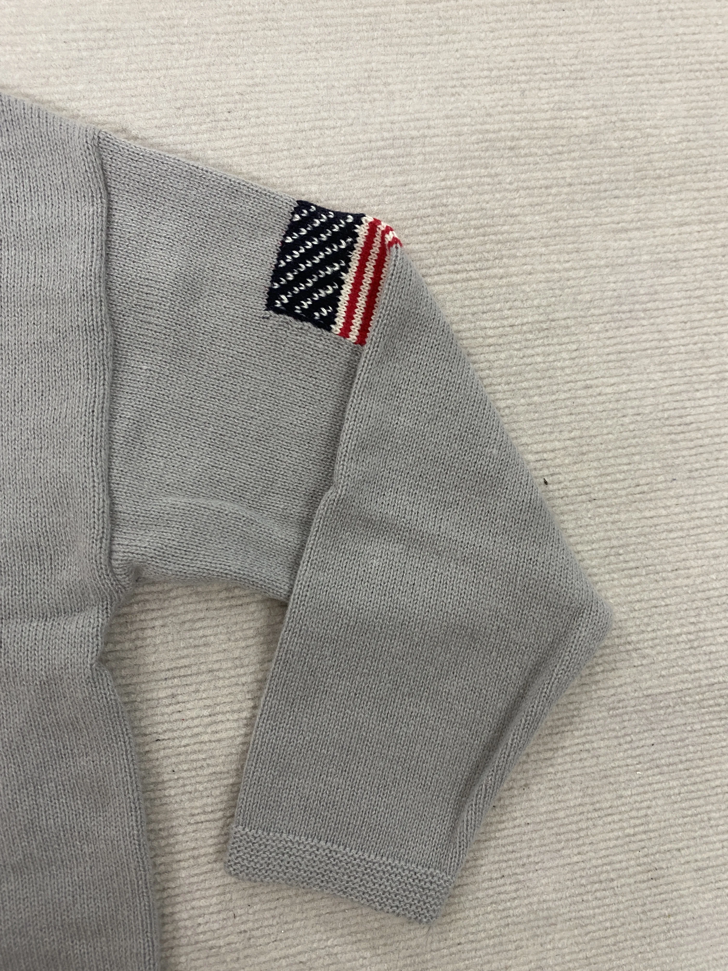European and American Autumn and Winter Design Sense Flag Print Knit Sweater Casual Loose Round Neck Pullover Sweater
