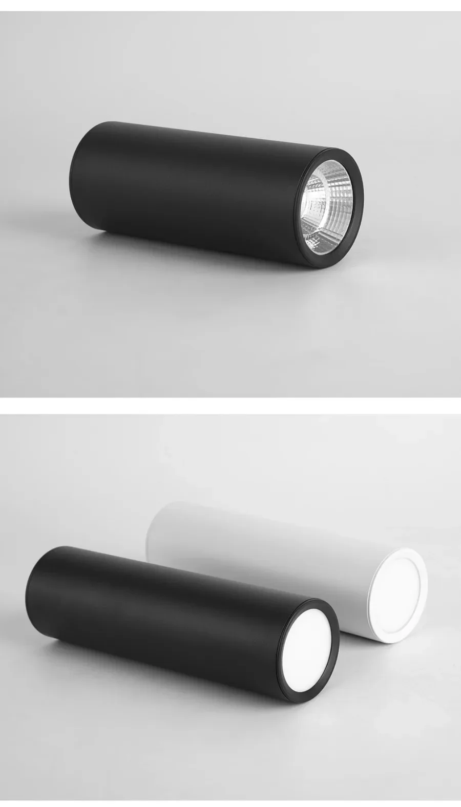 Long Barrel LED Down Light Spotlight Ceiling Light Dimmable COB 12W Surface Mounted Spotlights Living Room Bedroom Shop 85-265V