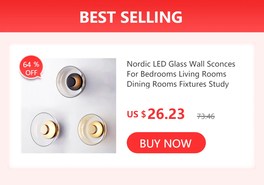 Nordic LED Glass Wall Sconces For Bedrooms Living Rooms Dining Rooms Fixtures Study Bedside Hotel Aisle Home Decorations Lustre