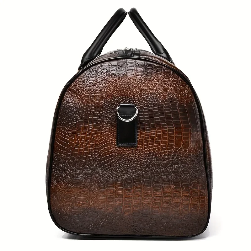 Large Capacity Retro Crocodile-Textured Travel Duffel Bag - Durable Unisex Vacation Luggage, Versatile Gift for Men & Women