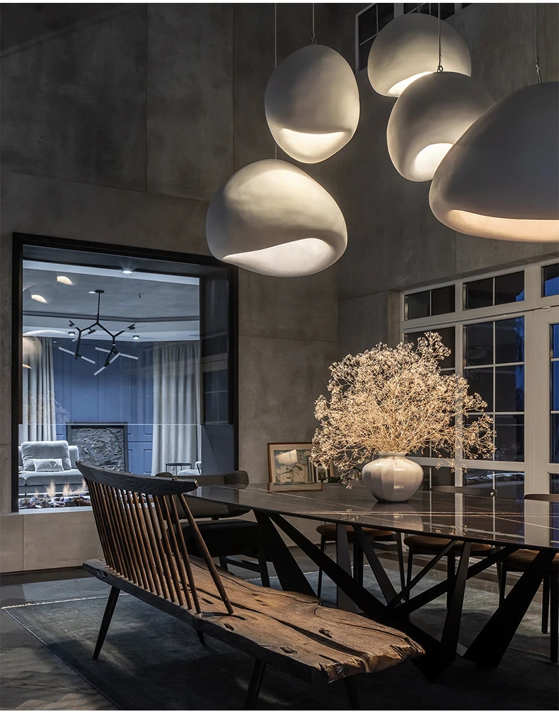 Nordic Wabi Sabi Pendant Lamps Dining Room Lighting Modern Living Room Bedroom LED Ceiling Chandelier Loft Lustre Hanging Lights