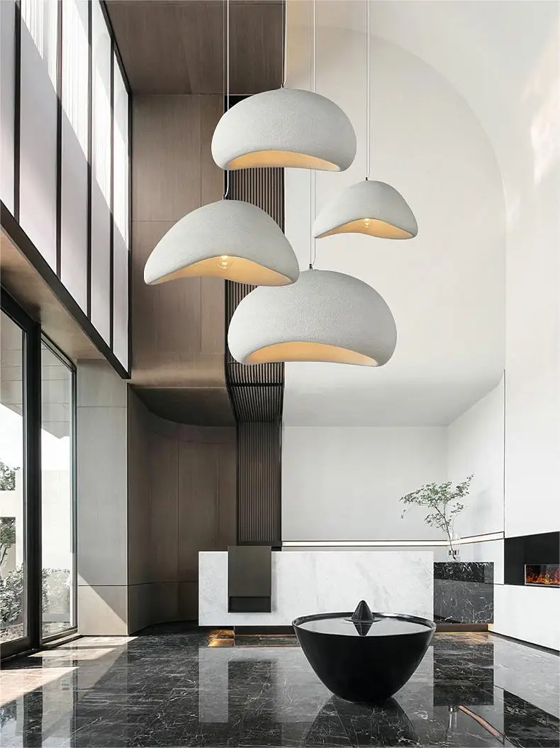 Nordic Wabi Sabi Pendant Lamps Dining Room Lighting Modern Living Room Bedroom LED Ceiling Chandelier Loft Lustre Hanging Lights