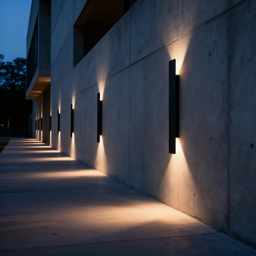Outdoor LED Wall Lamp IP65 Waterproof Aluminum Up Down Light 18W 110V/220V Black White for Courtyard Porch Exterior Lighting