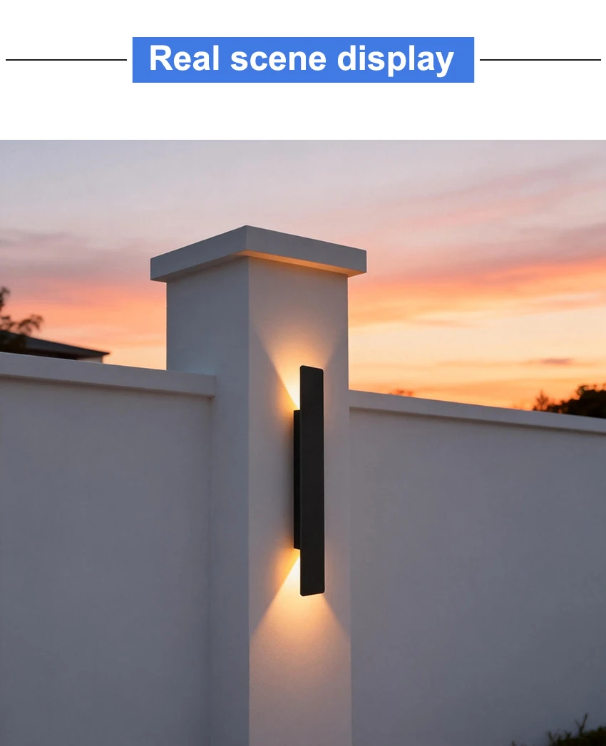 Outdoor LED Wall Lamp IP65 Waterproof Aluminum Up Down Light 18W 110V/220V Black White for Courtyard Porch Exterior Lighting