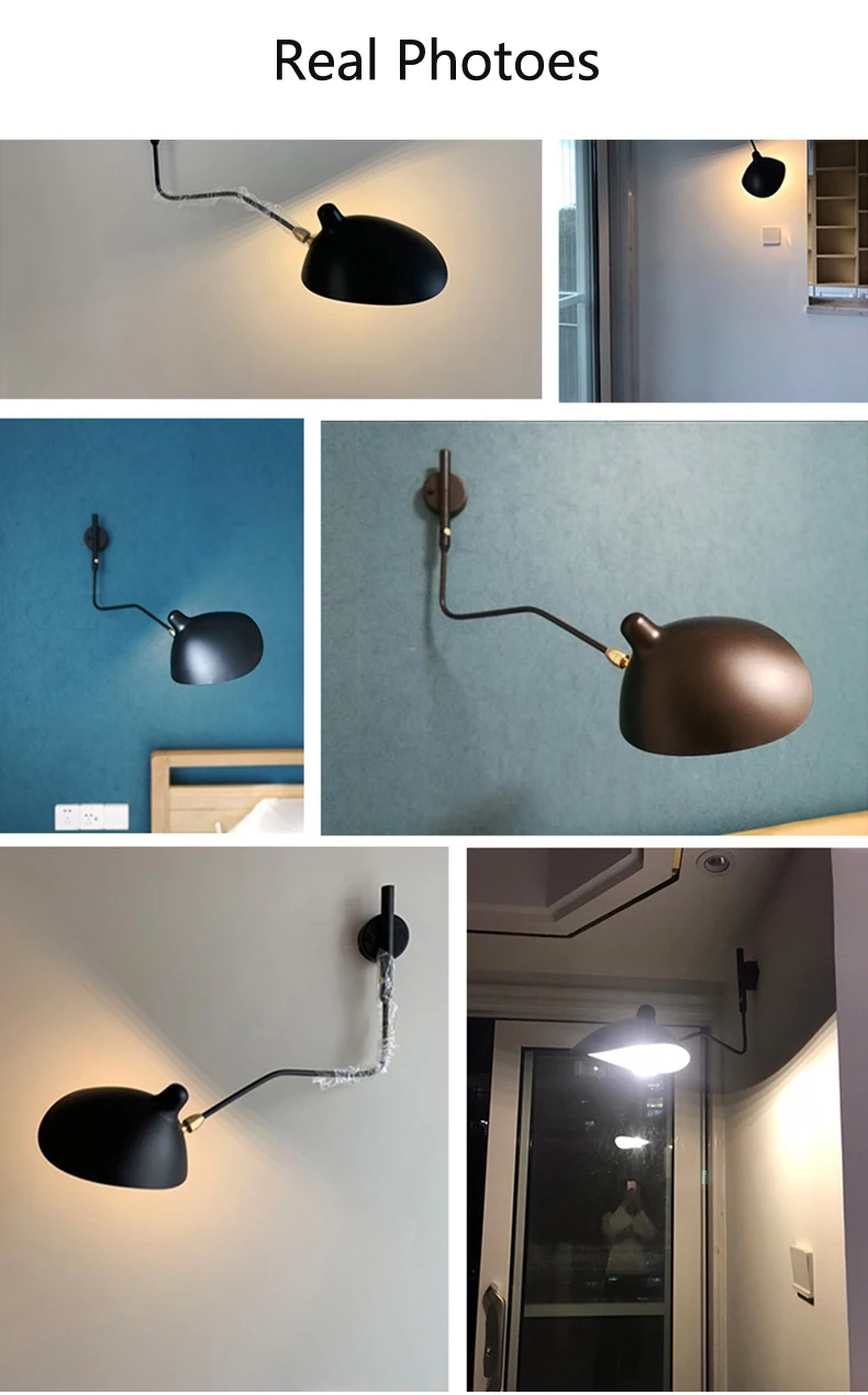 French Design Wall Sconce Lamp Long Arm Led Light with Angle Adjustable for Living Room Bedroom